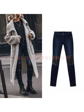 Jeans | J Brand Genuine Lamb Leather Panel Dark Wash Skinny | Mid Rise | 28